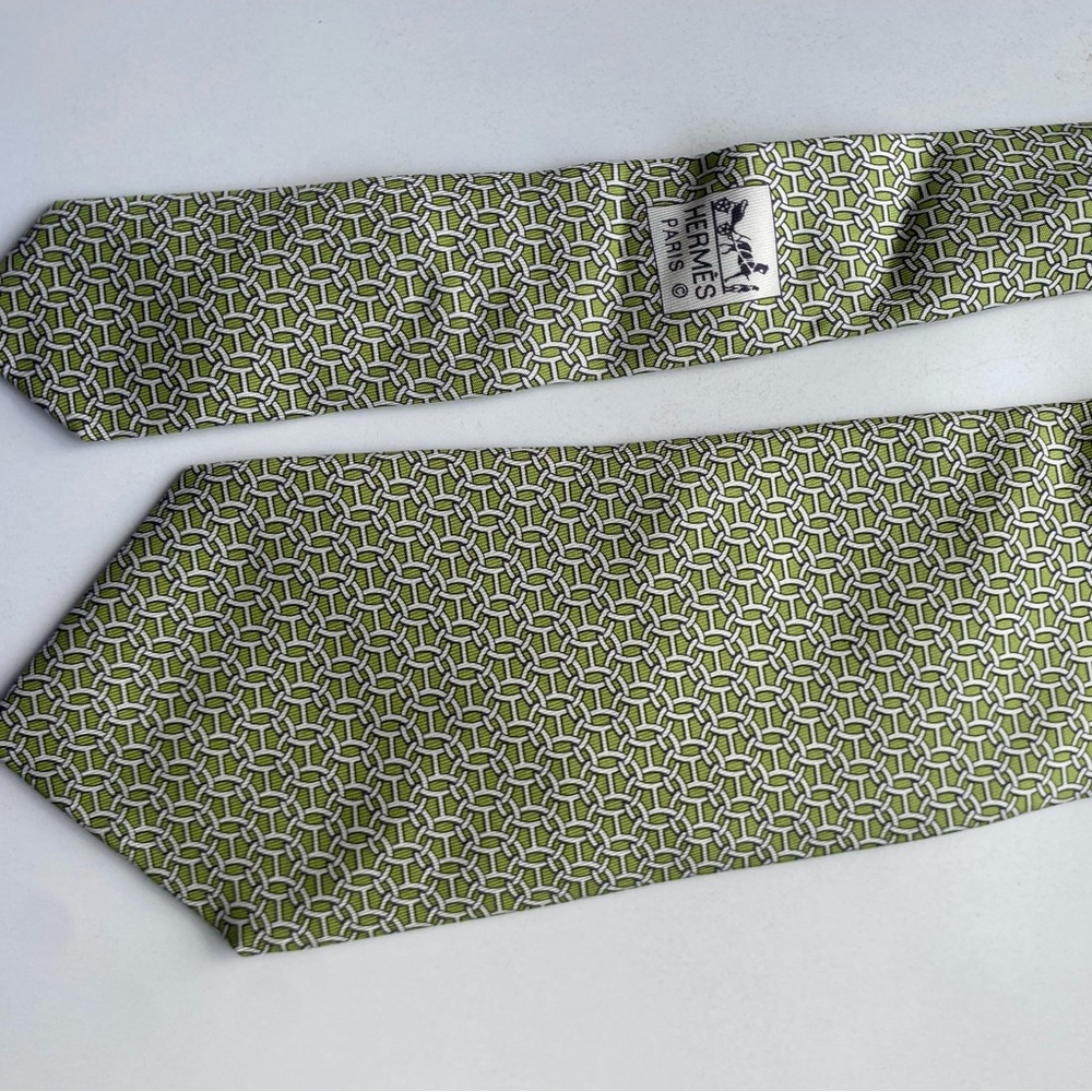 Hermes Green Patterned Tie Bundle - image 5